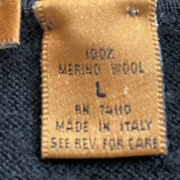 Vintage 80s Merino Wool Sweater Made In Italy By Todays Man Size L - Picture 4 of 8